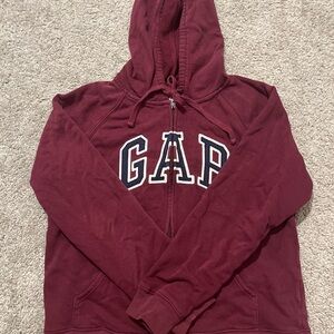 GAP Burgundy Zip-Up Hoodie